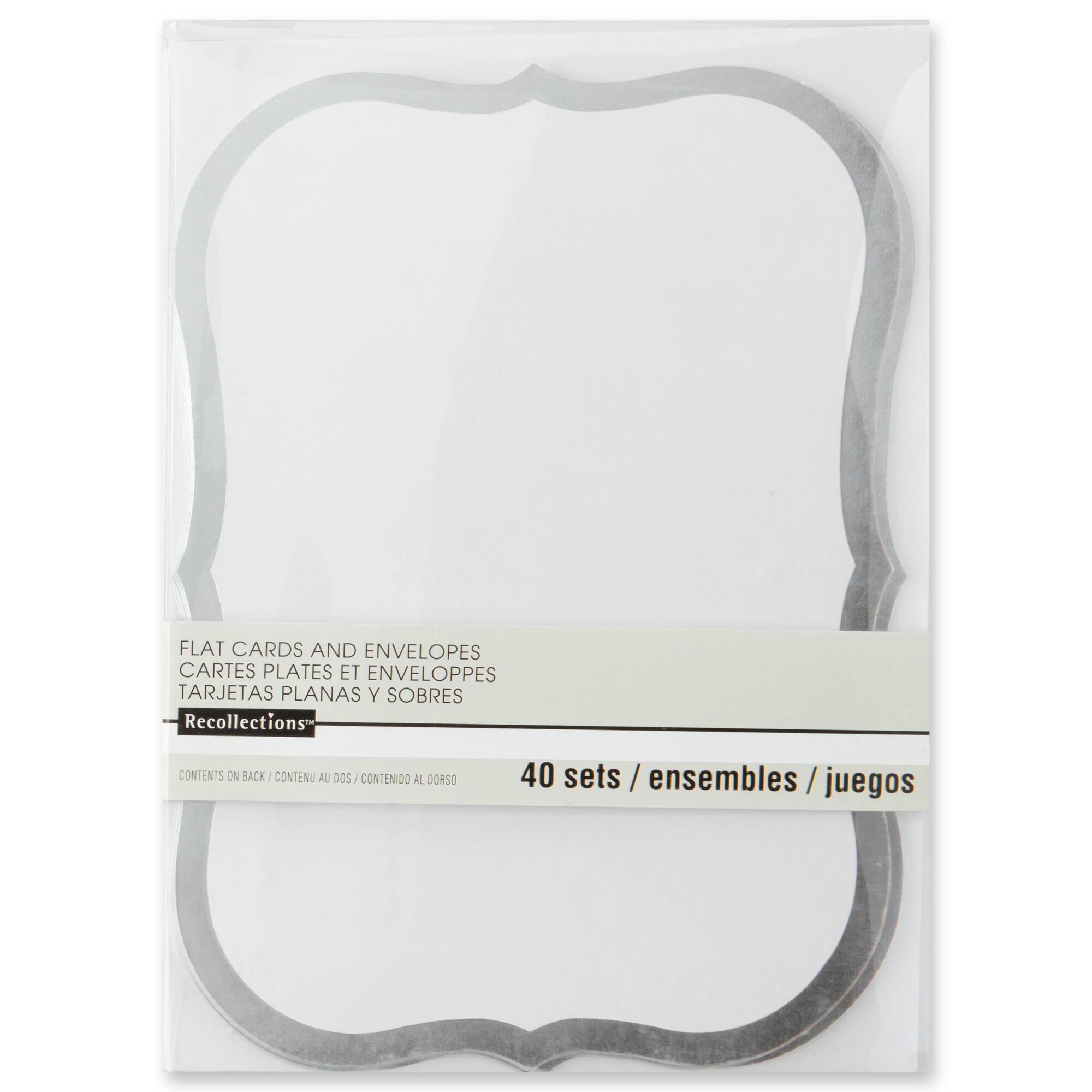 Silver Foil Flat Cards & Envelopes by Recollections™, 5" x 7"